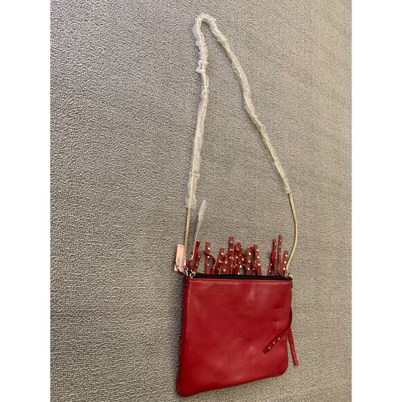 VICTORIA'S SECRET Women Red Gold Fringe Crossbody Bag - Picture 11 of 11